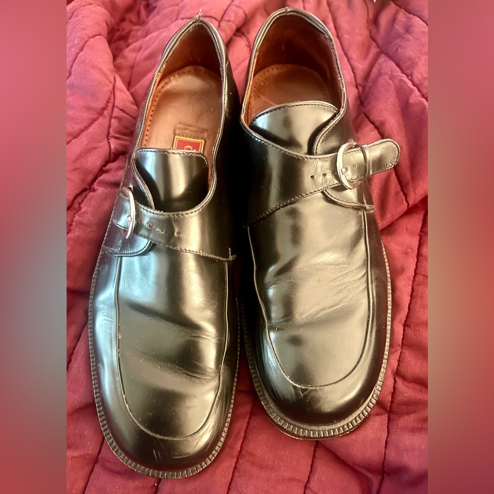 COLE HAAN Men’s City Glossy Black Leather Brogues! Sz 10.5!